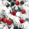 12 Pcs Velvet Christmas Balls 2.36inch Flocked Balls Christmas Tree Ornaments Plastic Balls Xmas Hanging Decoration for Indoor Holiday Decor