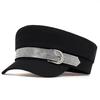 Big Buckle Beret Cap Korean Version with Diamond Hip Hop Caps Autumn and Winter Models Trend Hats for Women Wild Hat