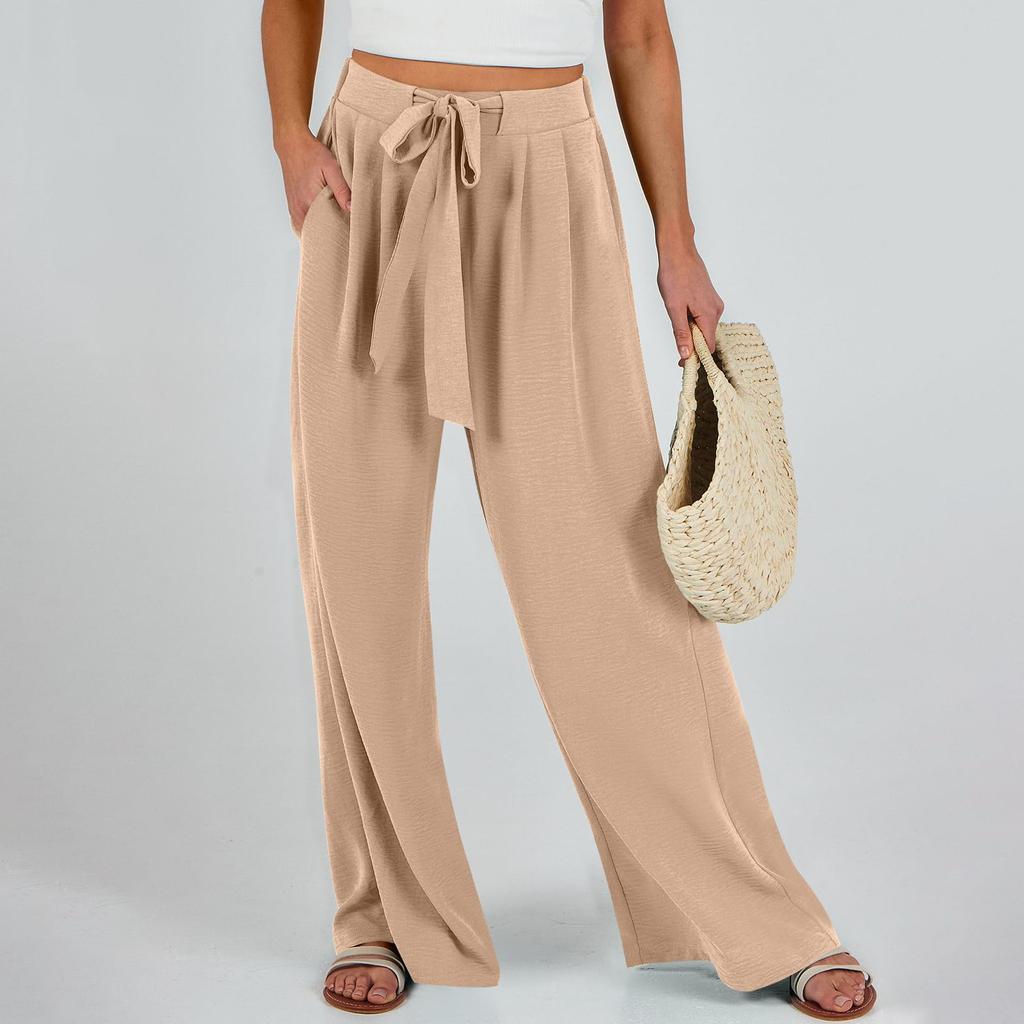 Women Palazzo Pants Summer Boho Wide Casual Long Pant Trousers With Pockets