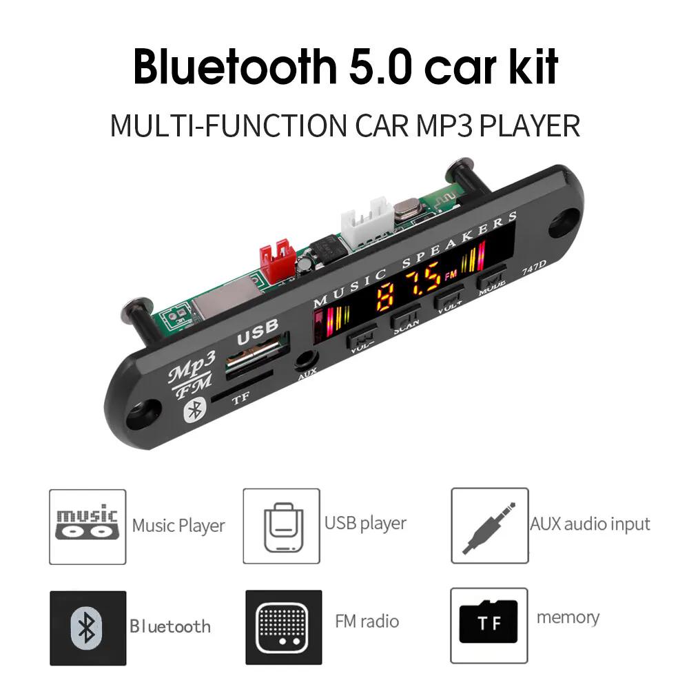 5V 12V MP3 WMA Decoder Board Audio Module USB TF FM Radio Bluetooth 5.0 Wireless Music Car MP3 Player With Remote Control