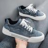 Men's Denim Canvas Shoes Breathable Lightweight Soft Sole Casual Low Top Sneakers Flat Sole Retro Autumn New Sneakers