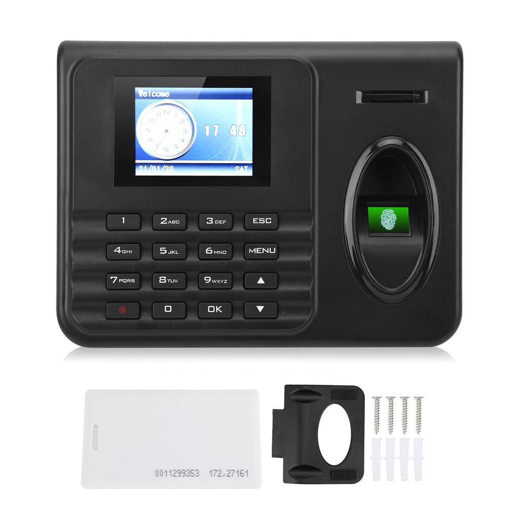 Attendance Machine Time Clock 2.4in Color Screen Biometrics Fingerprint Password Check In Out