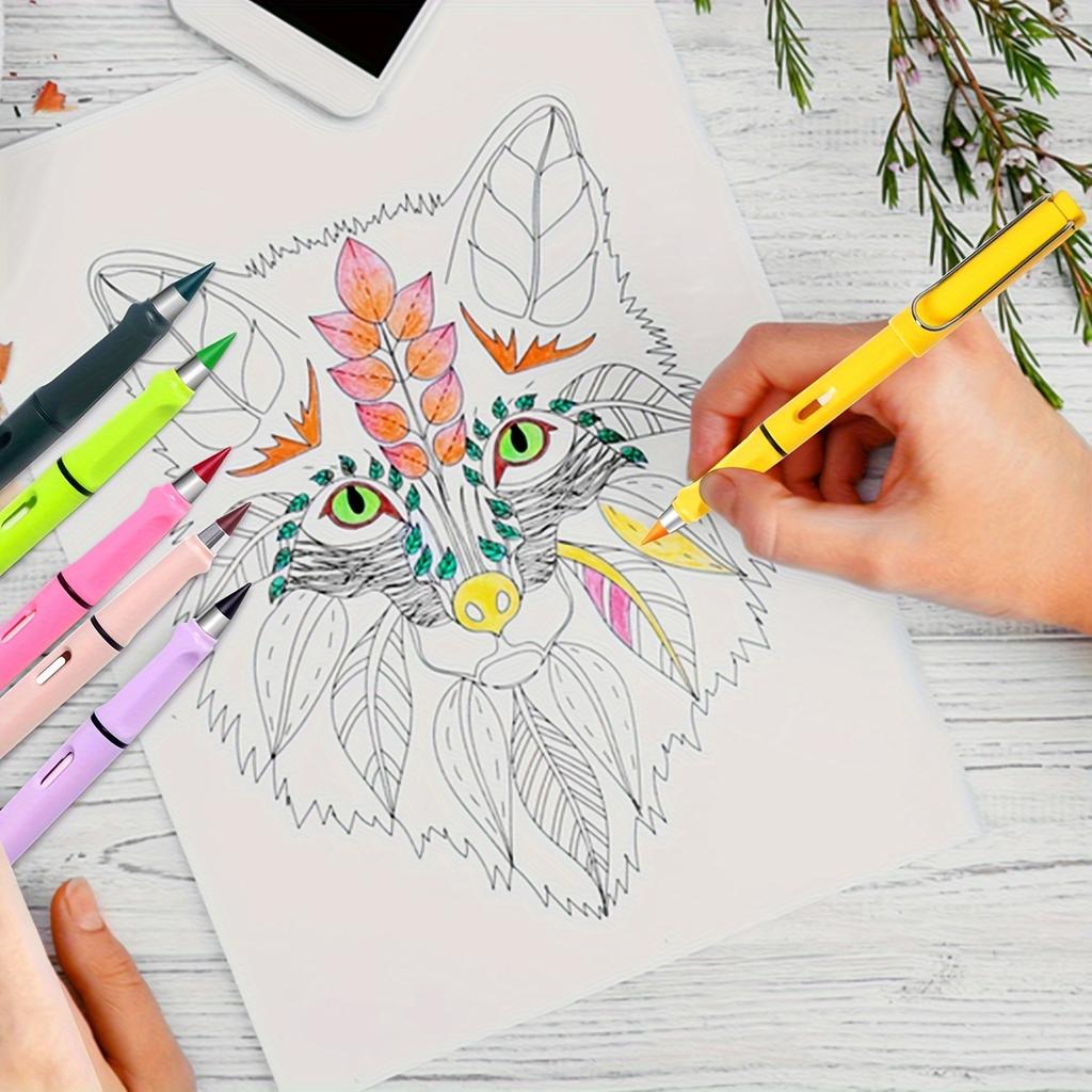 12 Colors Forever Pencil Erase, Enduring Writing Infinite Pencil, Never Sharpen Eternal Inkless Pencil, Eternal Pencil for Sketching