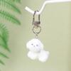 Cute 3D Flocking Dog Keychain Dog Couple Mobile Phone Pendant Car Keyring Earphone Backpack Charms Bag Decor