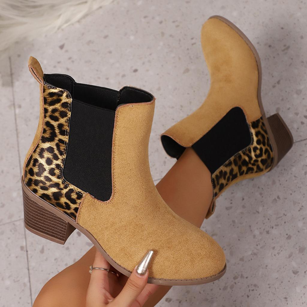 Winter Sexy Women Ankle Boots Autumn Comfortable Short Zip Boots Retro Round Toe Square Heel Big Size Shoes Zapatos De Mujer