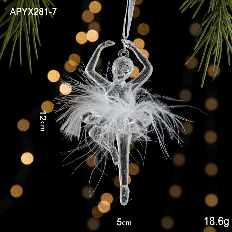 Transparent Acrylic Angel Ornament - Ice Crystal Christmas Tree Decoration