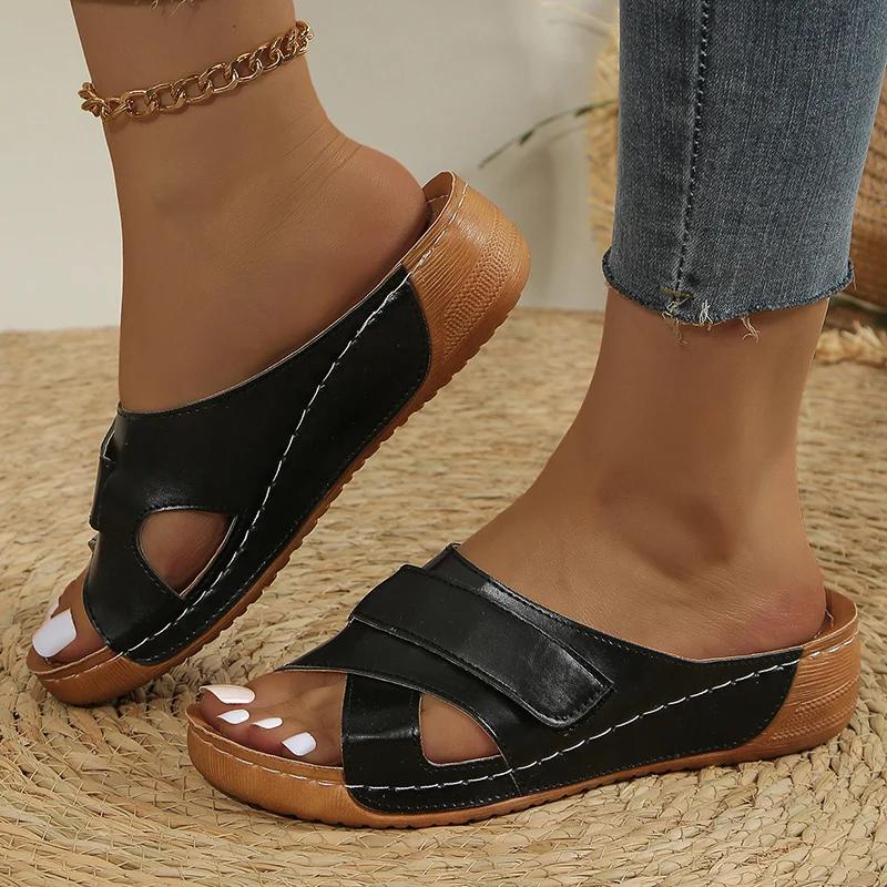 Women Sandals Wedge Heels Sandals Summer New Woman Lightweight Slippers Summer Elegant Female Heeled Shoes Wedges Footwear