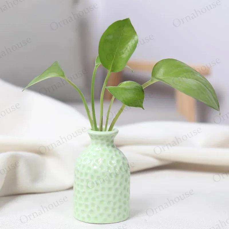 1PC Nordic Style Mini Modern Flower Vase Home Decoration Living Room Ceramic Home Decoration Floreros Vintage Flower Pot Vases