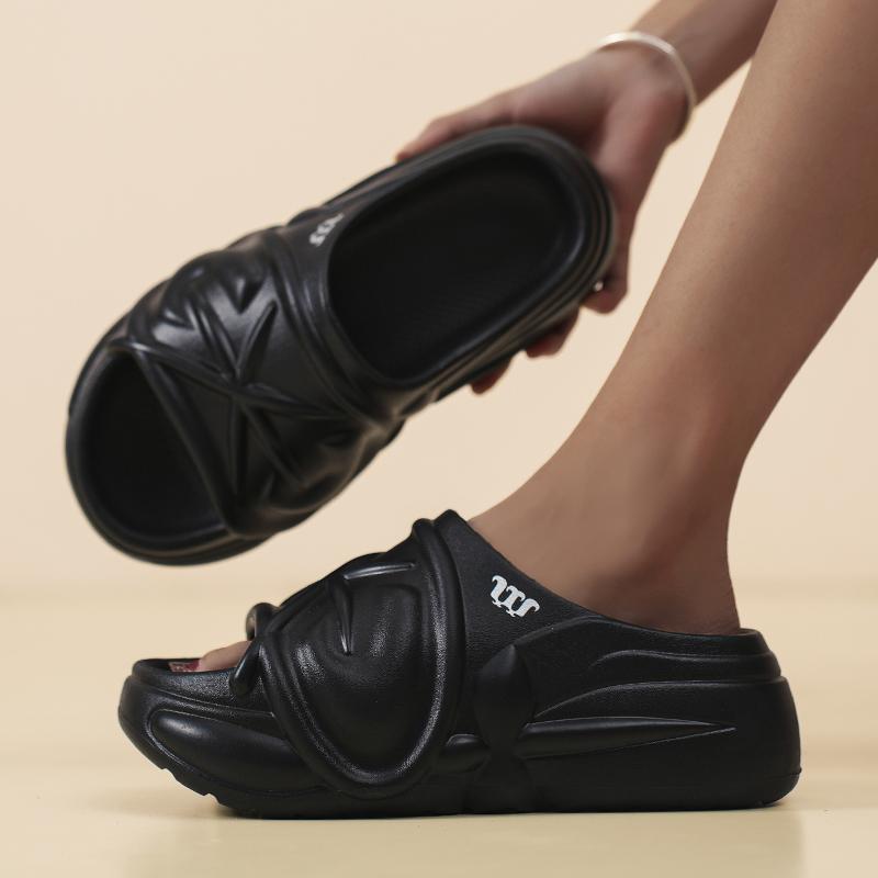 Fashion Thick Heeled 7cm Slippers Small Fragrant Style Lightweight Women's Slippers Korean Style Trendy Thick Soles Leisure Sandals EVA