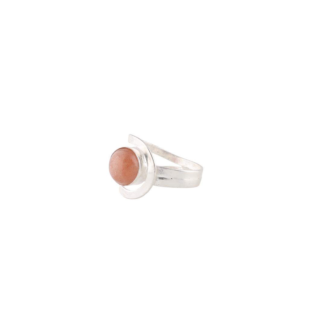 Natural Peach Moonstone Gemstone 925 Sterling Silver Boho Jewelry Handmade Ring RR-68-30