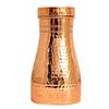 Pure Copper Bedroom Water Bottle with Inbuilt Glass, Hammered Shine Design, Drinkware and Storage Purpose, 1000 Ml (Pack of 1)