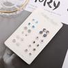 12 Pairs Small Planet Moon Star Stud Earrings Set For Women Simple Geometric Flower Earrings Party Jewelry