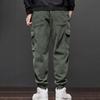 Fall Winter Men Cargo Pants Loose Drawstring Elastic Waist Plus Size Joggers Thickened