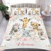 Name Lovely Koala Flowers Duvet Cover Cartoon Animal Bedding Set Elephant Quilt Cover Single King Size For Girl Teen Gift