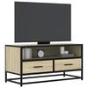 VidaXL TV Cabinet Sonoma Oak 80x34.5x40 Cm Engineered Wood and Metal, TV Stand, Hi-fi Cabinet, Entertainment Center, 848810