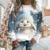 Ugly Christmas Sweatshirt Women's Sweatshirt Pullover Cat Sportswear Festival Print Y2k Tshirt Casual Round Neck Long Sleeve Top