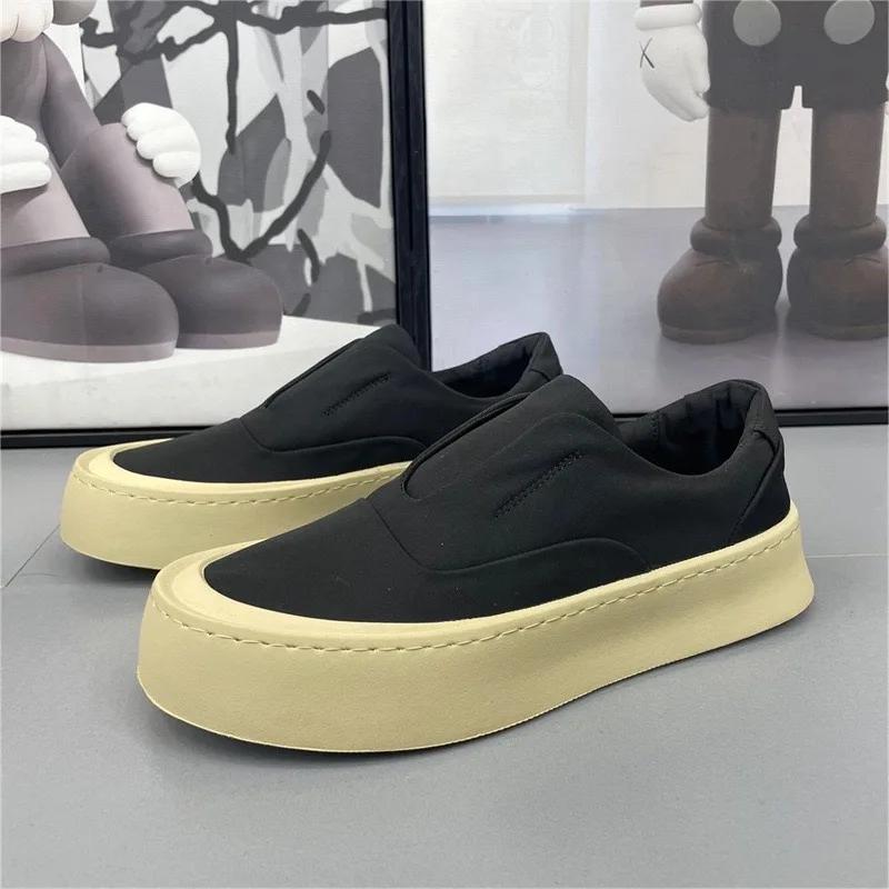 Men's Loafers Ice Silk Breathable Canvas Shoe Outdoor Casual Sneakers Designer Platform Shoes for Men Comfort Walking Lazy Shoes