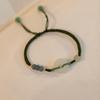New Round/Chinese Character Natural Hetian Jade Lucky Charm Woven Braided Bracelets For Women Girls Fine Jewelry