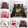 3D Sexy Lips Bedding Set Kiss Me HD Printing Duvet Cover 2/3 Pieces AU140 * 210 Full-size Soft Home Decoration