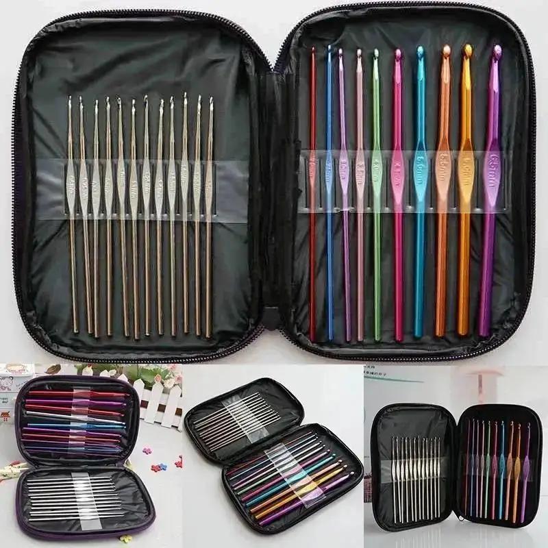 22Pcs/Set Crochet Knitting Craft Case Crochet A Set Weaving Tools Sewing Tool Suitable Household Personal Clothe Sewing Supplies