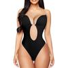 Women's U Plunge Strapless Backless Shapewear Seamless Thong Bodysuit V Neck Body Shaper Padded Bra Camisoles Crop Tops