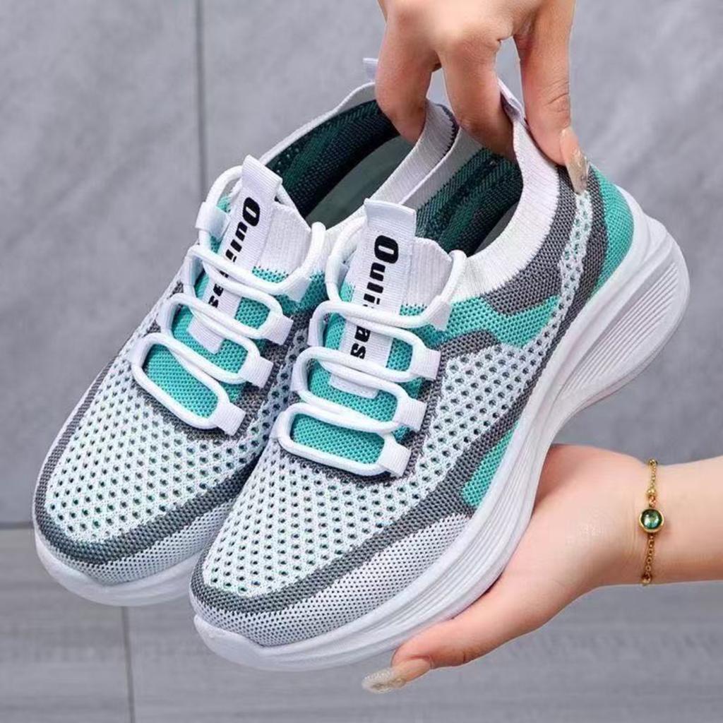 Leisure Sports Shoes New Thick Soled Height Increasing Mesh Breathable Color Blocked Vulcanized Shoes