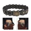 Motorcycle Adult Teens PU Belt with Grommet Waist Belt Fashion Enthusiasts Belt Coat Dress Adult Western Waistband