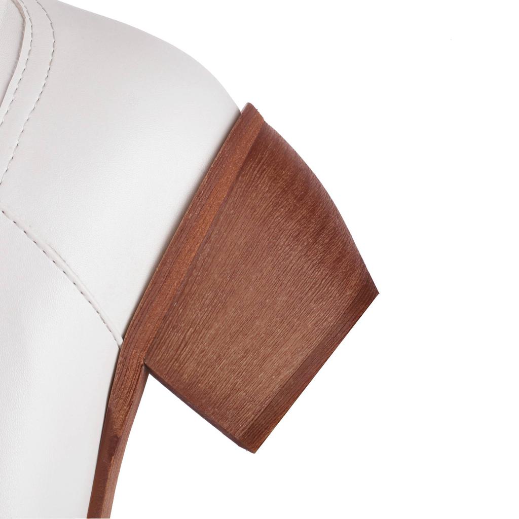 Krazing Pot PU Autumn Winter Shoes Thick High Heels Riding Boots European Design Embroidery Sewing Keep Warm Thigh High Boots