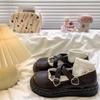2024 Winter New Thick-soled Round Head Small Leather Shoes Women's Versatile Retro Lo Mary Jane British Style Japanese Jk Single Shoes