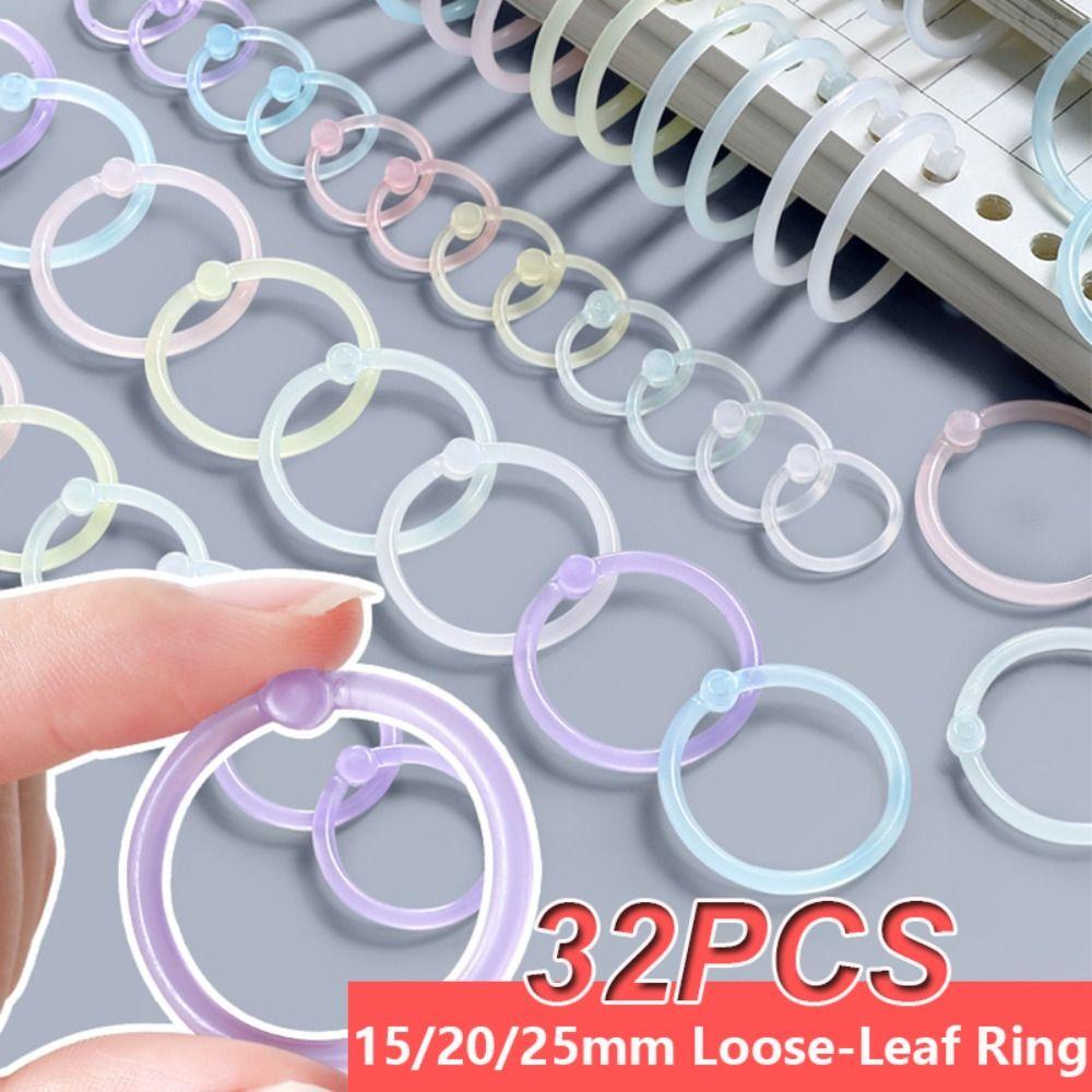 DIY Binder Ring 15/20/25mm Loose Leaf Paper Fixing Clip Loose-leaf Book Hoops  School Office