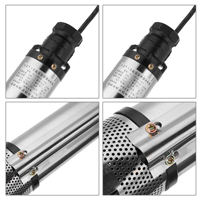 350W Solar Water Pump DC Screw Submersible Pump High Lift Stainless Steel Deep Well Pump Agricultural Irrigation