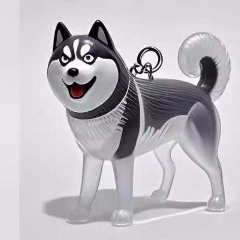 Cartoon Dog Shape Dog Hair Storage Box Hair Grooming Transparent Pet Hair Keychain Diy Handmade Acrylic Puppy Pendants Backpack