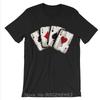 Poker Cards Unisex T-shirt Cotton Shirts Boys DTG Printed Shirt Gifts Queen Hearts Shirt Southern Casino Tee Playing Card Deck