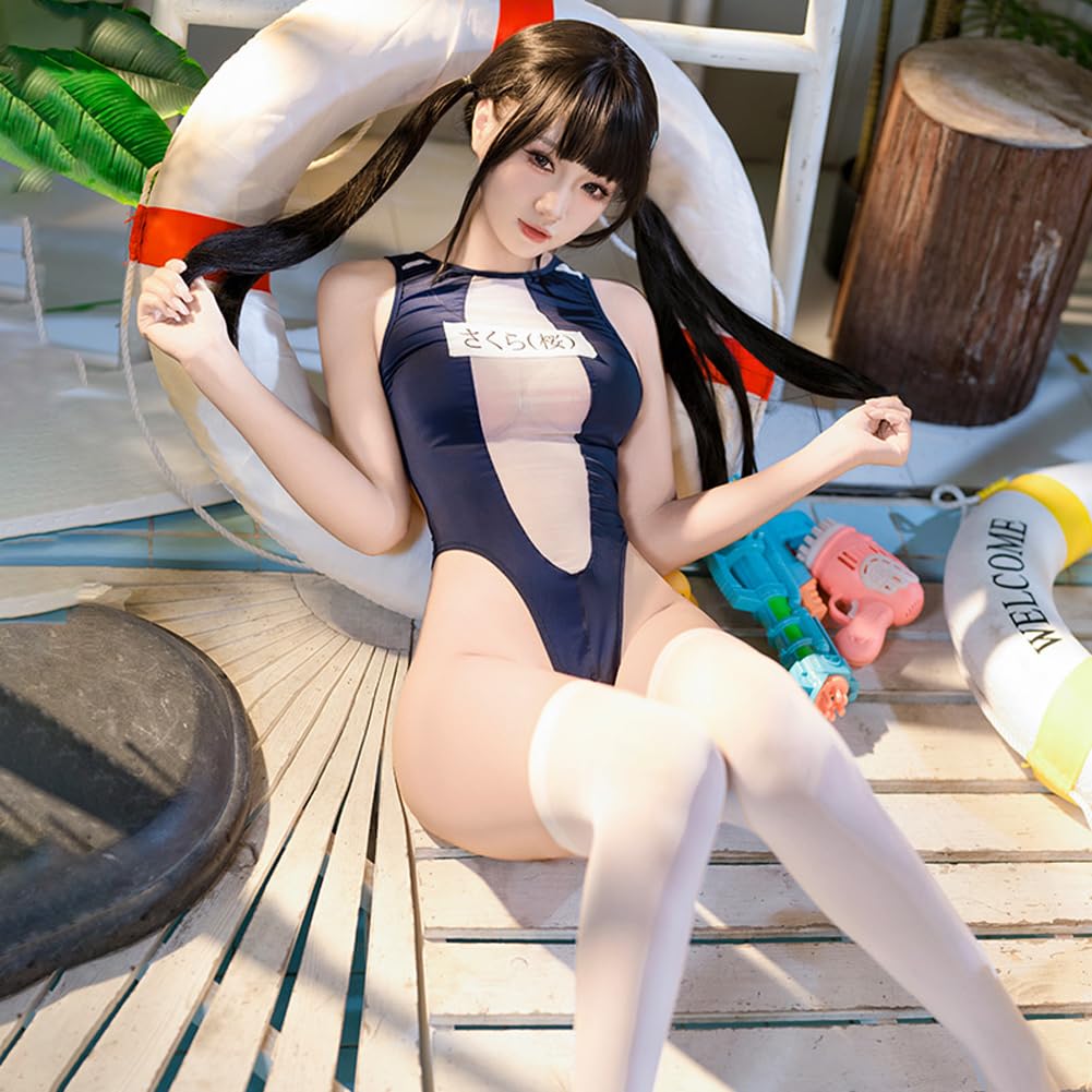 Swimsuit School Open Fancy Stockings Free Costume [Baioretto] Cosplay, Sexy, Naughty, Reversible, Cosplay, Swimsuit, JK, High-cut, Leotard, Chest,