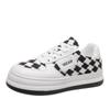 New Small White Shoes Women's Thick Sole Shoes All-match Big Toe Shoes Black  Plaid Casual Sports Sneaker