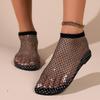 Fashion New Style Round Toe Sandals with Hollowed Out Internet Famous Diamond Studded Short Boots Summer Sexy Plus Size Flat Shoes