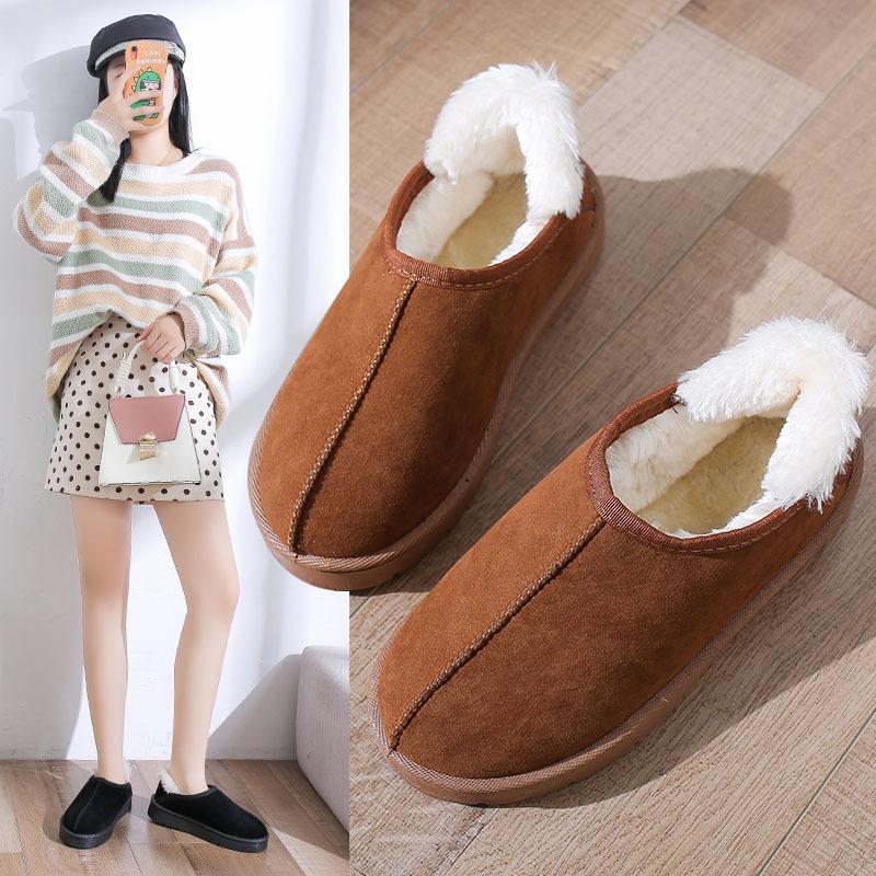 Slip On Winter Shoes Women Snow Boots 2024 Warm Plush Ankle Boots Womens Flat Shoes Lightweight Woman Booties Female Cotton Shoe