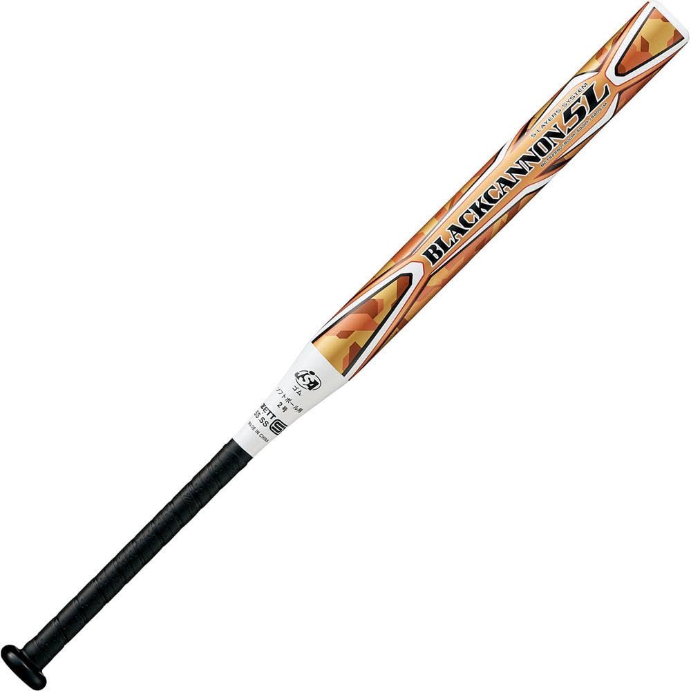 ZETT Softball Bat Black Cannon 5L FRP 78cm 560g Average Gold BCT52218 (Carbon) (8200)