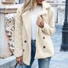 Autumn Winter Button Down Fur Jacket Women Loose Turn Down Collar Long Sleeve Plush Velvet Coats