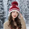 Korean Version of Autumn and Winter Hat for Women's Big Head Knitted Wool Hat Rabbit Fur Plus Velvet Warm Hat High End Sense Bag Head Hat