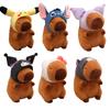 22cm Capybara Doll With Cartoon Hat Pikachu Stitch Kuromi Plushies Plushies Lovely Cartoon Capybara Doll Gift