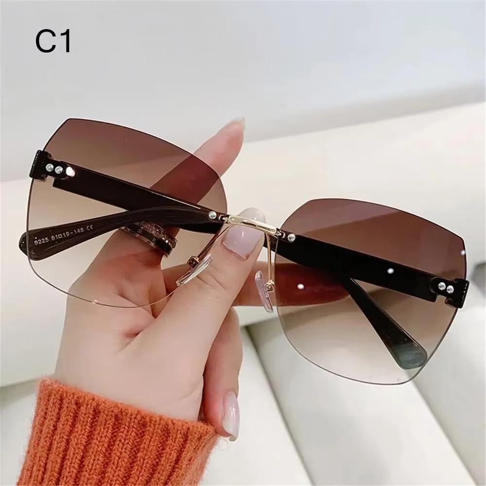 Vintage Rimless Sunglasses Gradient Sunglasses Women Shades Fashion UV400 Eyewear Frame Sun Glasses Ladies Eyeglasses