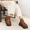 Platform Short Boots Genuine Leather Versatile Retro Women's Thick Soled Shoes