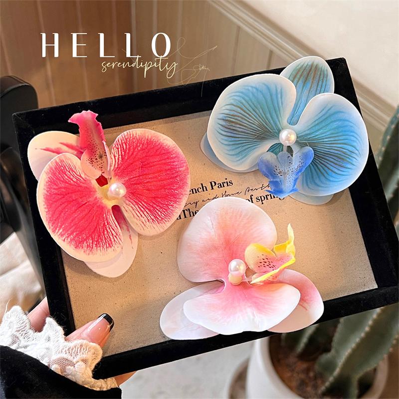 Orchid Hair Clip Sweet Seaside Vacation Bangs Hair Clip Hair Accessories For Women Girls Flower Shaped Headwear