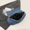 Women's Fashion Denim Shoulder Bag - Trendy Solid Color Underarm Handbag & Purse