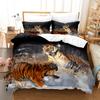 3D Fierce Beast Bedding Set Tiger Print Duvet Cover Pillowcase 2/3 Pieces AU180 * 210 Full Size Soft Zippered Home Textile