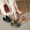 Low Heels for Women Square Closed Toe Chunky Block Heel Pumps Comfortable Non-Slip Office Work Pump Shoes Women's Casual PU Leather Dressy Shoes