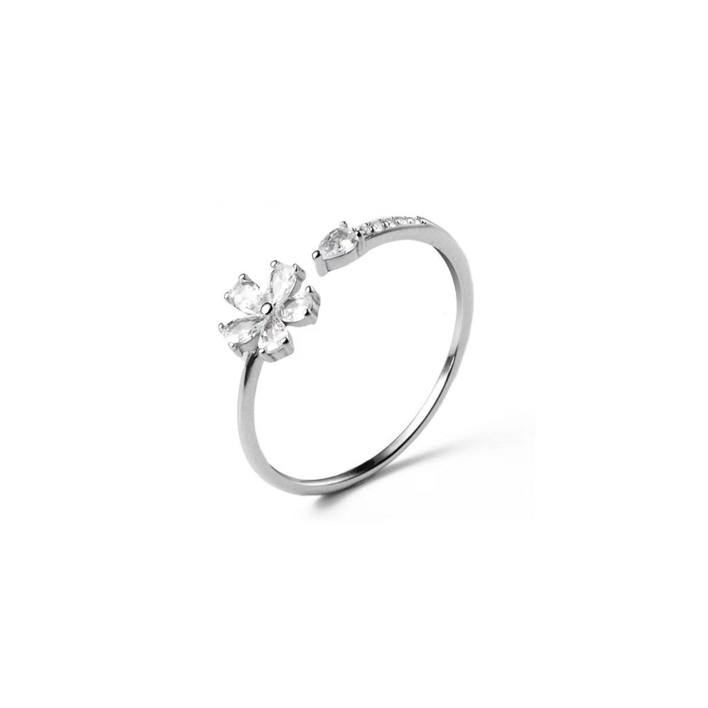 Korean Lucky Grass Flower Fashion Personalized Five Leaf Ring