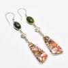 Copper Rhodochrosite, Labradorite Gemstone 925 Silver Plated Earring 3.40"