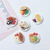 6PCS Magnetic Refrigerator Stickers Simulation Food Finished Snack Plate Resin Small Plate Small Kitchen Homemade Diy Decoration
